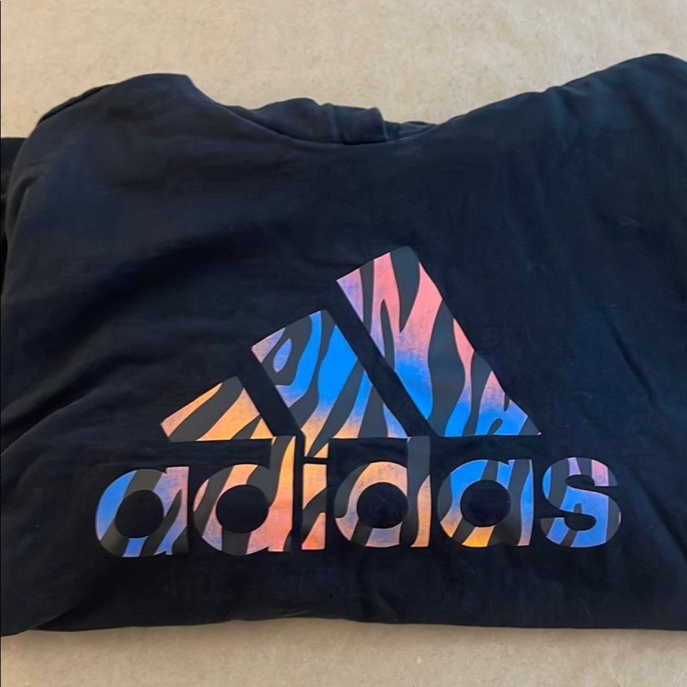Adidas Black Hoodie with Multicolor Logo - Picture 4 of 4